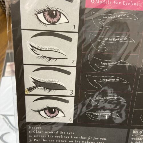 4 PacksOf 12 Eyeliner Stencil Guide nine tailed fox, Quick Patches Shaper Makeup - Picture 5 of 8
