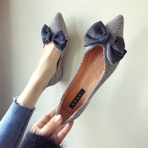 Women's flat shoes Soft soled flat heel shoes Large bow knot women's shoes - Picture 2 of 15