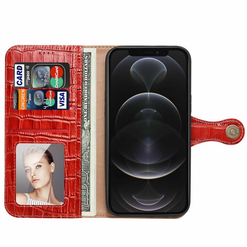 Luxus Krokodil Muster Echt Rindsleder Brieftasche Etui Abdeckung für Apple iPhone - Bild 27 von 29
