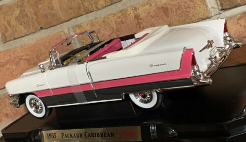1955 Packard Caraibi BIANCO/ROSA 1:18 modellino auto pressofuso RARO TROVATO - Foto 9 di 12