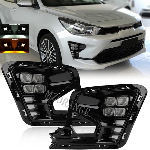 Daytime Running Led Lights Cover for Kia Rio 2022 2023 Pair Set DRL Left+Right - Picture 1 of 11