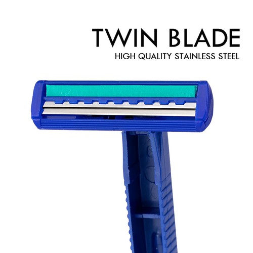Box Pack Lubricating Strip Twin Blade Disposable Shaving Razors for Men Portable - Picture 5 of 7