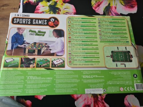 3 IN 1 COMBO SPORTS GAMES - TABLETOP FOOTBALL, HOCKEY & TABLE TENNIS AGE 6+ - Picture 5 of 6