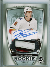2018/19 UD THE CUP Juuso Valimaki PATCH AUTOGRAPH AUTO RC ROOKIE /249 ARIZONA