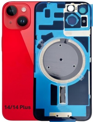 Back Glass Replacement +Metal /Magnet /Logo For iPhone 14,15,16 Plus/Pro/Pro Max