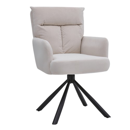 Swivel Accent Chair Modern Upholstered Armchair Vanity Seat with 4 Metal Legs UK - Picture 27 of 39