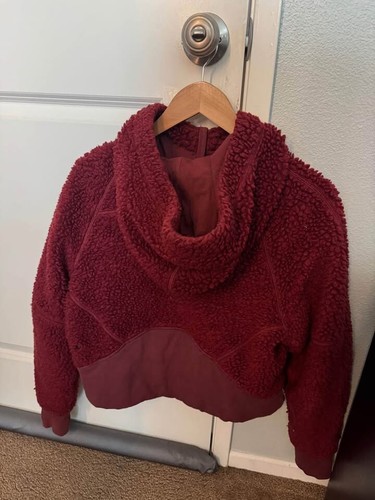 Lululemon roter Sherpa Half Zip Hoodie Größe 4 - Bild 2 von 2