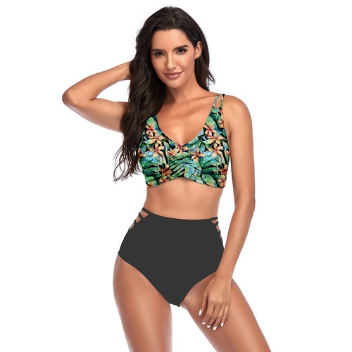 Women Tankini Swimwear Offshoulder Top High waisted Bottom Bikini Set Two Piece - Picture 18 of 23