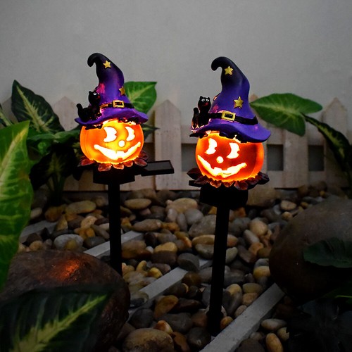 Creative Solar Pumpkin Lantern: Outdoor Garden Resin Decor for Halloween Festivi - Picture 2 of 12