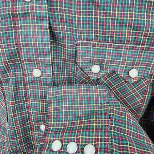 Vintage Dee Cee Western Shirt Mens Small / 36 Plaid Pearl Snap Sawtooth USA Made - Imagen 3 de 13