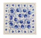 19"x19" Handmade Asian Suzani Cushion Cover, Embroidered Silk Pillow Case