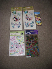 Lot of 5 packs of butterfly scrapbook stickers K C Jolee's Sticko
