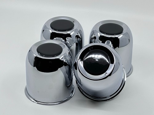 4 Chrome Steel Center Cap For 3.25" Trailer rims Center Bore with Black emblem - Bild 1 von 3