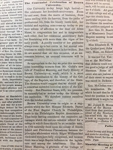 Brown University Centennial Providence RI Newspaper 1864 Lincoln Salute Navy - Picture 7 of 13