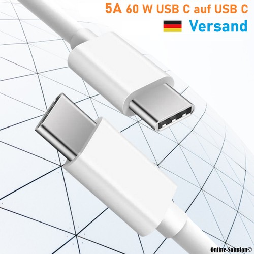 2*Ladekabel USB-C auf USB-C Schnellladekabel Daten 1m 2m Handy Smartphone Tablet - Bild 2 von 12