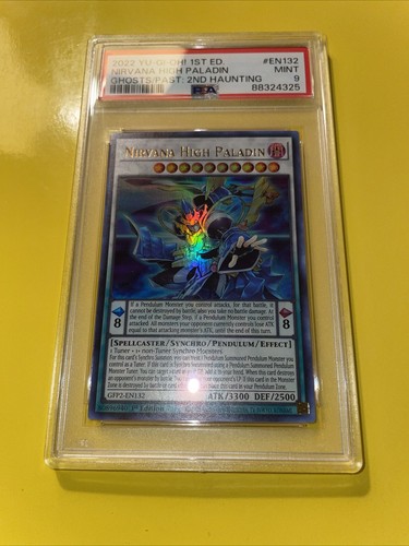 YuGiOh NIRVANA HIGH PALADIN #GFP2-EN132🔥PSA 9 MINT🔥1st EDITION-2022 ULTRA RARE - Picture 7 of 12