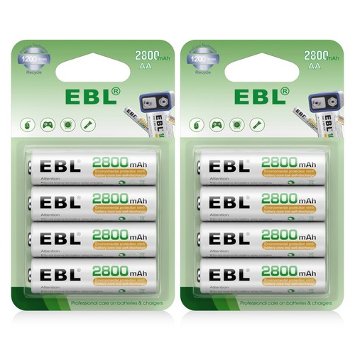 4/8Packs EBL AA Batteries Rechargeable 1.2V 2800mAh Ni-MH AA Battery - Picture 11 of 12