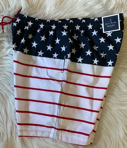 Bañador Club Room Para Hombres Americana 7' Entrepierna LG Rojo Blanco Azul Nuevo con Etiquetas $45 Bx13 - Imagen 8 de 9