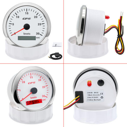 85mm Boat GPS Speedometer 0-30Knots Odometer Gauge 7 Colors For Car Truck Marine - Picture 3 of 15