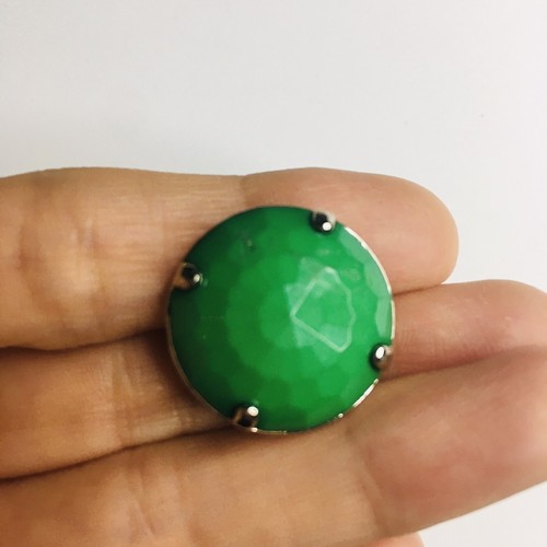AMAZING GREEN RHINESTONE BUTTON - BIG SHENK BUTTON - 24MM - Picture 7 of 7