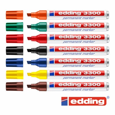 Edding 3300 Permanent-Marker, Keilspitze ,wisch und wasserfest, schnelltrocknend