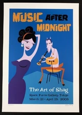 Music After Midnight SHAG PRINT Silkscreen Serigraph Unframed Signed 2003 COA