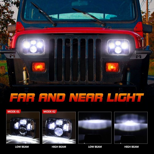 For Chevrolet Corvette 1984-1996 Pair Chrome 5X7" 7x6 LED Headlights Hi/Lo Beam - Bild 12 von 12