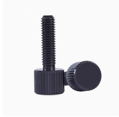Knurled Black Steel Thumb Screw M2 M3 M4 M5 M6 Flat Head Thumbscrew Bolt
