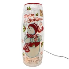 Stony Creek Decorative Glass Light Merry Christmas Snowman Stamp 12
