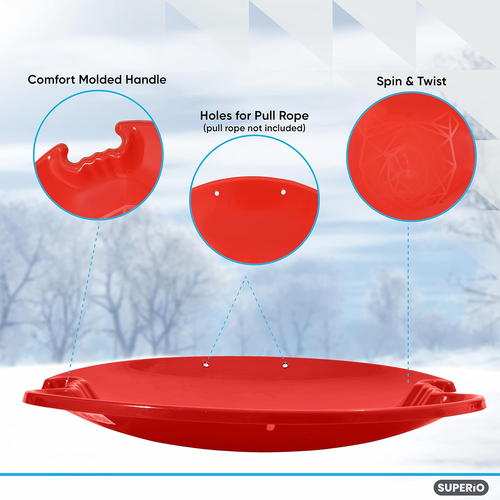round Saucer Snow Sleds for Kids and Adult, Spiral Toddler Sled 26" Avalanche Ci - Picture 3 of 7