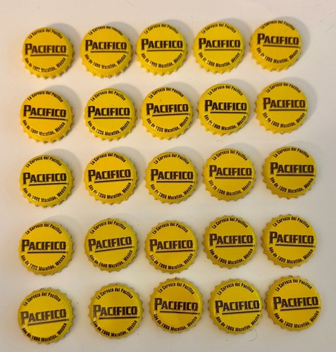 Lot of 25 Pacifico Beer Bottle Caps Clean