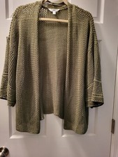 Sage Green Crochet Cardigan Large Women