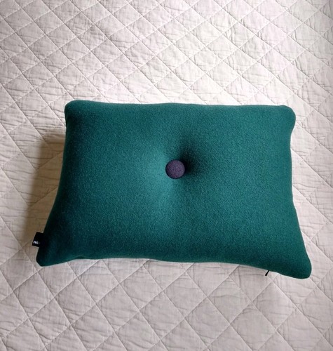 HAY wool blend DOT pillow dark teal Green, home decor trendy modern throw pillow - Picture 2 of 10