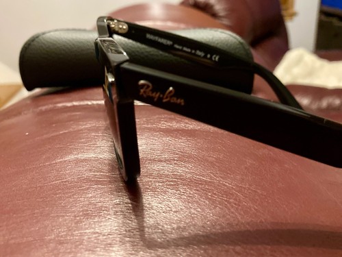 Ray-Ban RB2140 Wayfarer Black Unisex Green Lens 50mm Sunglasses - SHARP ANGLE - 第 3/11 張圖片
