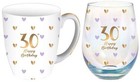 Sweet Heart Mug & Stemless Glass Set - 30th