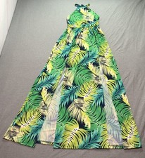 Fashion Nova Maxi Dress Women's M Abstract Boho Floral Tropical Indie Vacation