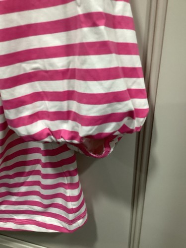 Top J Mclaughlin Blanco Rosa Rayas Puede ser Fuera del Hombro Talla M - Imagen 3 de 8