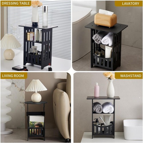 Small Bedside Table Modern Multipurpose Corner Table for Dorm Hallway Hotel - Picture 5 of 7