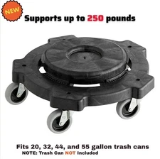 Heavy-Duty Trash Can Dolly with Casters Garbage Transporting 250lbs Loads
