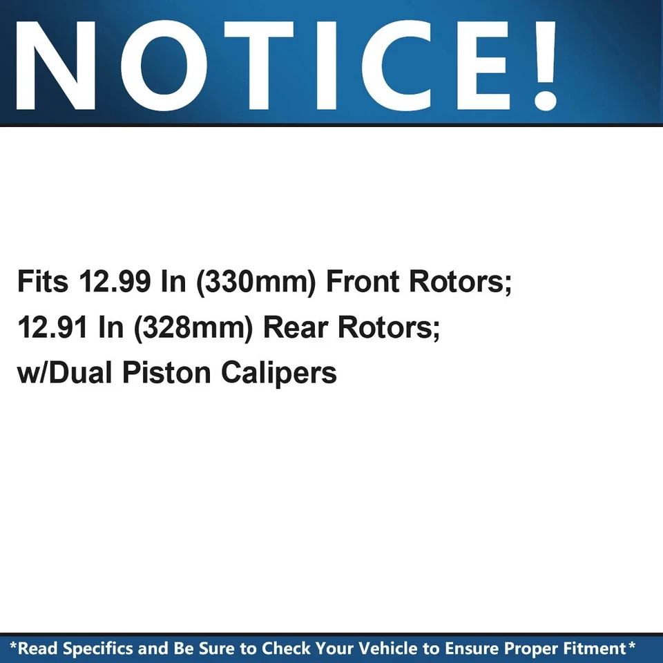 Front Rear Disc Rotors Ceramic Brake Pad for Dodge Grand Caravan Journey Ram C/V - Image 3 of 4