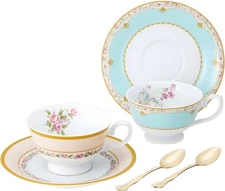 NARUMI Cup Saucer Set Floral Boutique 190cc with Spoon Set of 2 41720-33457