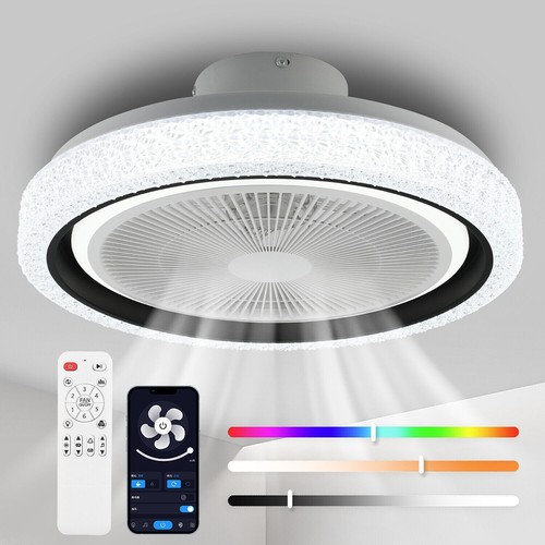 LED Deckenventilator mit Beleuchtung Fernbedienung RGB Deckenlampe Schlafzimmer - Bild 15 von 26