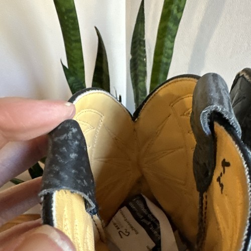 Wrangler Leather Cowboy Boots Size 4 D Gray And Black Star Design - Picture 7 of 11