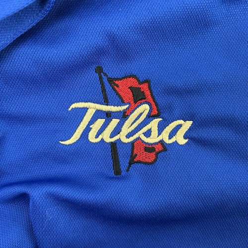 Tulsa Golden Hurricanes TU Adidas Aeroready Short Sleeve Blue Polo Womens Size S - Picture 4 of 11