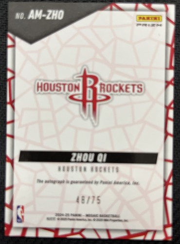 2024-25 Panini Mosaic - Auto Mosaic Zhou Qi #AM-ZHO Bronze Prizm 48/75 - Foto 2 di 2