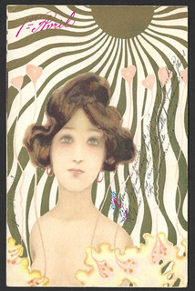 CPA ART NOUVEAU RAPHAEL KIRCHNER . FEMME SOLEIL Écrite 1905