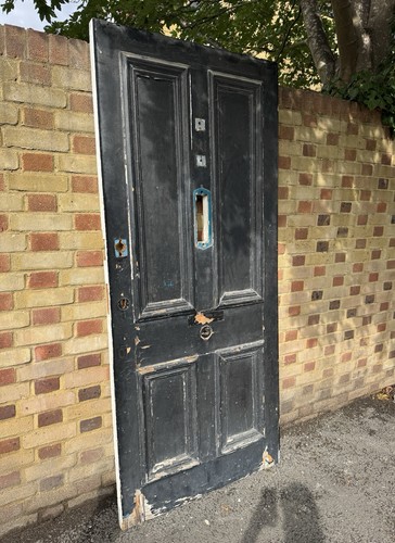 Reclaimed Victorian Wooden Panel Front Door 2100 Or 2105 x 910mm - Picture 3 of 24