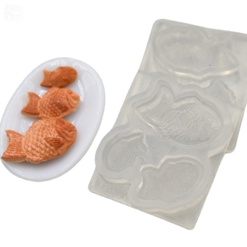 1/12 Casa de Muñecas Miniaturas Accesorios de Cocina Peces Gruesos Molde de Silicona Retro - Imagen 11 de 12