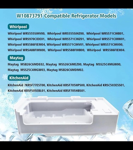 W10873791 W10760070 Ice Maker Assembly Compatible Whirlpool Refrigerator - Picture 3 of 7