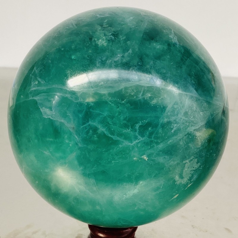 4360G Natural green fluorite Quartz Sphere Crystal Energy Ball Reiki Healing